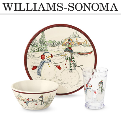 [해외][윌리엄 소노마] Snowman Kids&#039; Dinnerware Set
